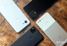 Google Pixel phones side by side
