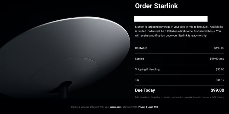starlink ordering