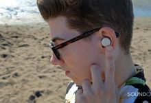 Google Pixel Buds A Series man wears smart true wireless earbuds white closee