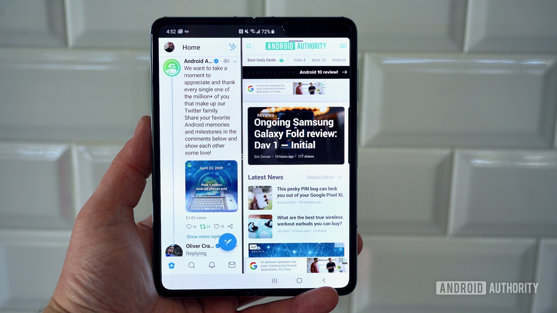 Samsung Galaxy Fold Review open while multitasking